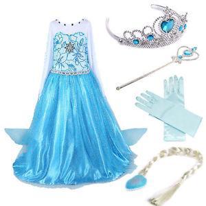 DORUČENÍ 1-2DNY! Velká sada 4-5let Elsa kostým: šaty+doplňky+dárek