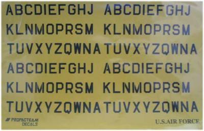Obtisky - Kódová písmena, U.S. AIR FORCE, vel. 9,5 mm