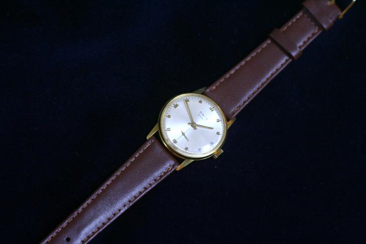 pánské hodinky PRIM 50, zlacené pouzdro, jako nové 