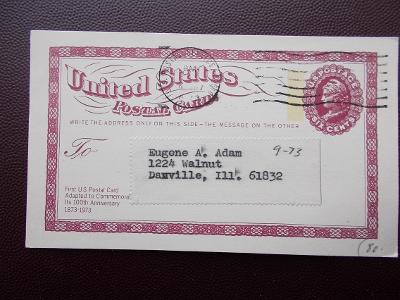 Korespondenční lístek USA Amerika 1973