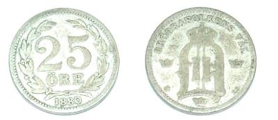 Švédsko 25 O 1880