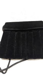 Luxusní semišová kabelka černá (331)