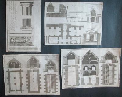 14 rytín architektúry z roku 1729 - Belidor