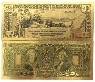 USA 1$ dolar 1896 dollars Zlatá bankovka fólie americký
