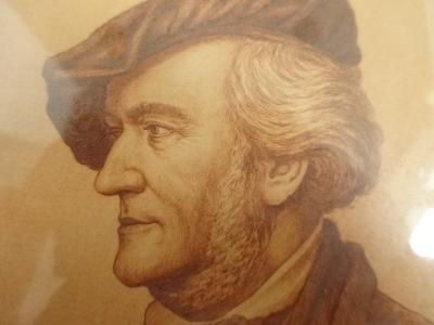 2x Stará grafika Beethoven a Wagner originál LEPT signováno rámováno