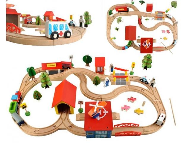 Dřevěná železniční trať XXL EXTRA - Děti