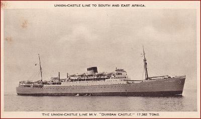 Lodě (vodní doprava) * Durban Castle, motorová loď, propag. * M3449