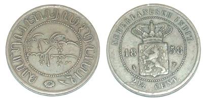 Holandská Indie 2 1/2 C 1858