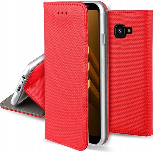 Flipové červené magnetické knižkové púzdro pre Samsung Galaxy J3 2017 - undefined