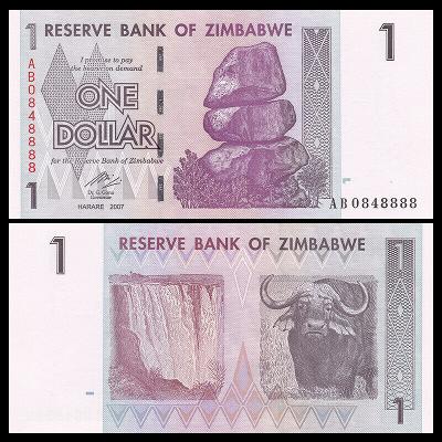 1 dollar ZIMBABWE 2007 UNC P65