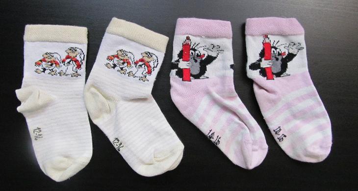 Dívčí ponožky - Krtek, Křemílek a Vochomůrka, vel. 12-16 - Oblečení pro děti