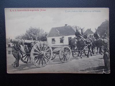 Armáda Rakousko Uhersko válka dělo zbraň koňský potah houfnice vojsko