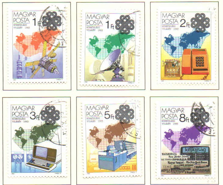Maďarsko 1983- Mi. 3636-3641 - Svetový rok komunikácie - Známky