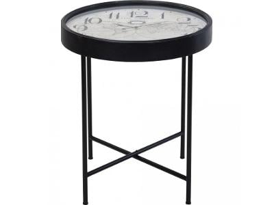 Kovový stolek s hodinami, kávový stolek s hodinami