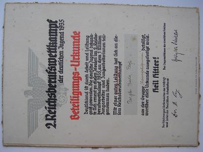 Dekret-diplom Berufswettkampf 1935