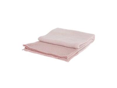 Růžová akrylová deka s dekorativní vazbou, měkký