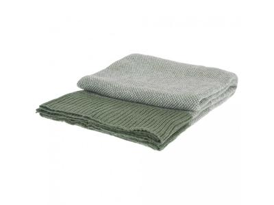 Zelená pletená deka s akrylu, elegantní a měkký