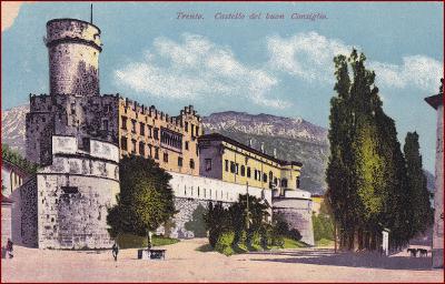 Trento * hrad Buonconsiglio, hory, Südtirol, Alpy * Itálie * Z1101