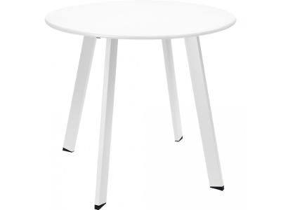 Kulatý konferenční stolek s kovu v bílém odstínu