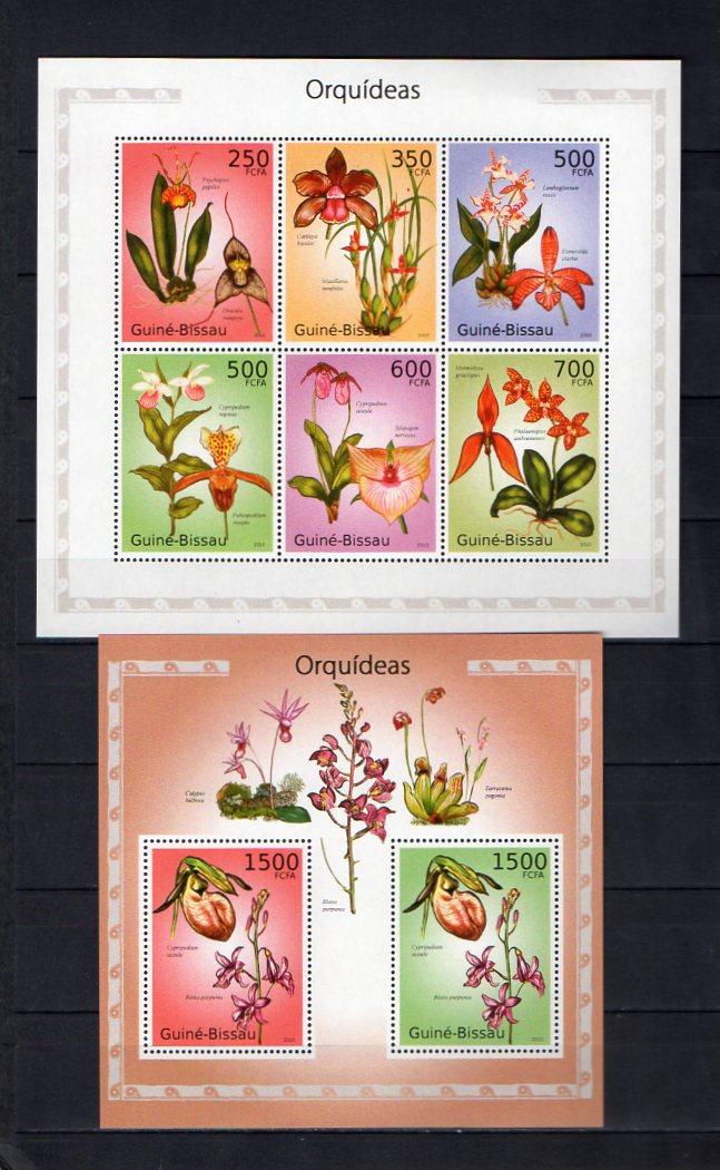Guinea Bissau-Orchideje 2010**  Mi. Klb.4977-82+Bl.861 / 24 € - Známky