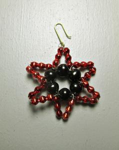 Staré vánoční perličkové skleněné ozdoby - hvězdička 5 ks