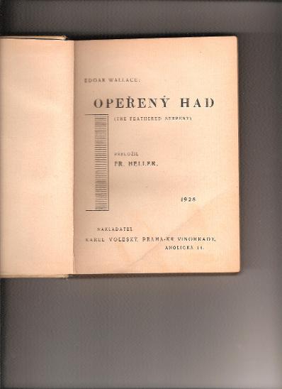 Opeřený had - Edgar Wallace - Knihy a časopisy