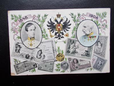 Rakousko císař Franc Josef I. litogr Oslava 60 let na trůnu bankovky