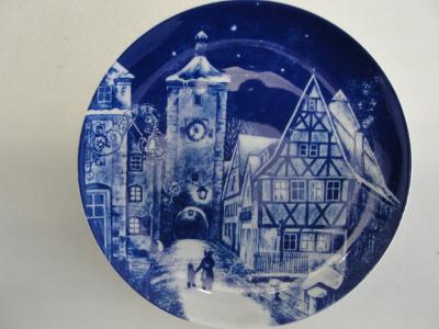 Starý výroční závěsný porcelánový talíř Royal Bavaria