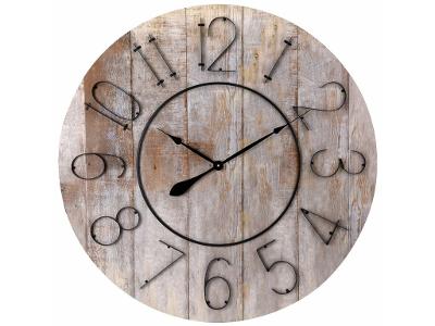 Dřevěné nástěnné hodiny, ručičkové, Ø 60 cm