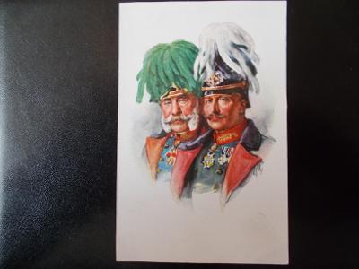 Císař král panovník Franc Josef vojenská uniforma Prusko Vilém II. 