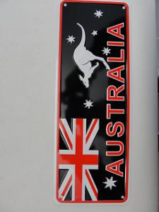 Plechová cedule vlajka Austrálie, klokan