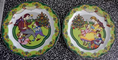 Dva dekorativní talíře s Vánočním motivem - Rosenthal - studio linie