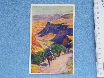 Pohlednice Cestovatel Havlasa Kresba Grand Kaňon Arizona Amerika 