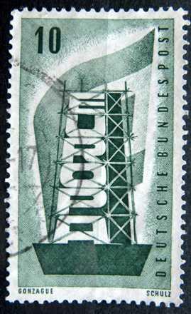 BUNDESPOST: MiNr.241 Coal and Steel Community 10pf, Europa Issue 1956