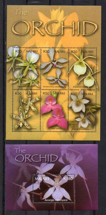 Malawi-Orchideje 2003**  Mi.732-737+Bl.82 / 13 € - Známky