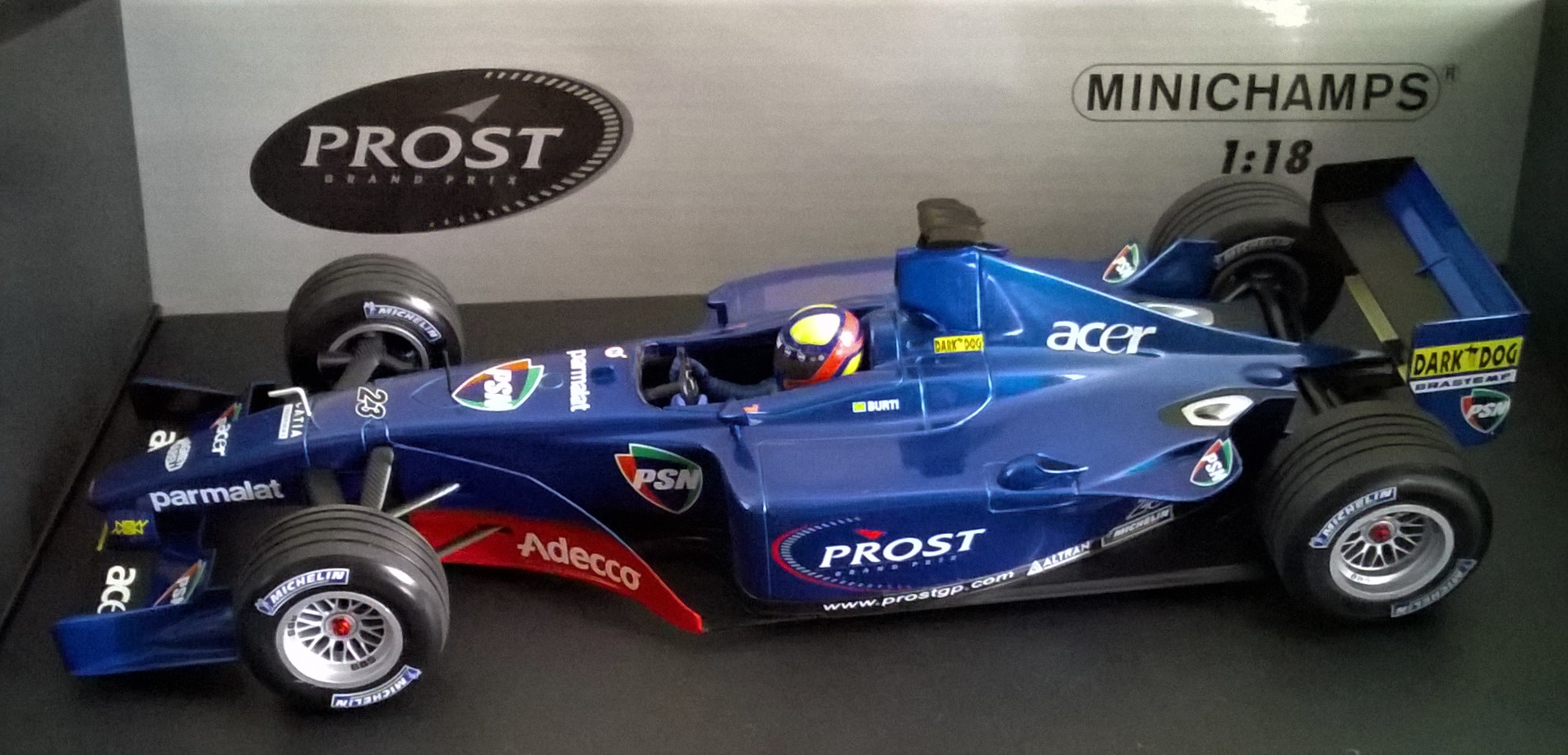 F1 Prost Acer AP04 L.Burti 2001 Minichamps 1:18 !!!vůz T.Engeho 