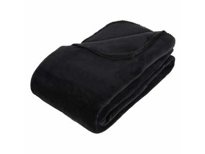 Fleecová deka v černé barvě, měkký pléd
