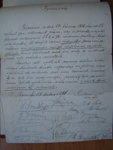 47 - Autogramů -1886,Vilém Heš,Adolf Krösing,Marie Zieglerová a jiní 