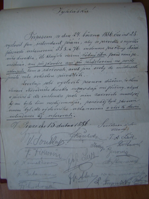 47 - Autogramov -1886,Vilém Heš,Adolf Krösing,Marie Zieglerová a iní - Ostatné zberateľské predmety