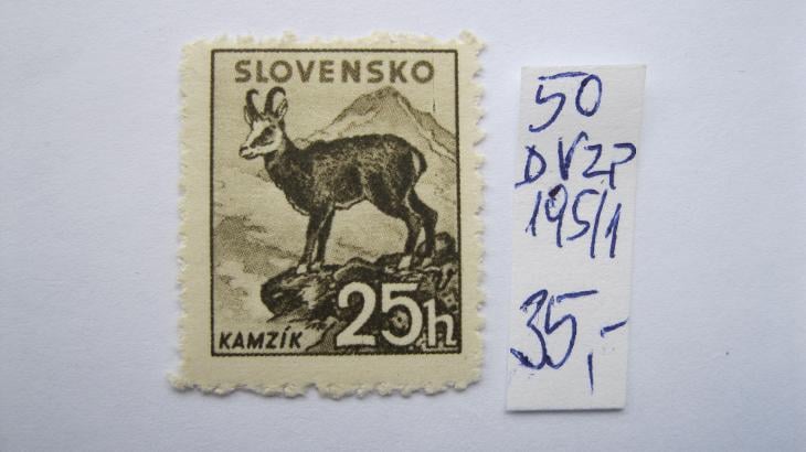 Slovenský štát - čistá známka katal. č. 50 s DV ZP 195/1 - Filatelie