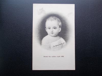 Rakousko císař Franc Josef I. Dětská léta 1831 perokresba Scolik 