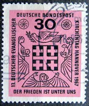 BUNDESPOST: MiNr.536 Peace Is Among Us 30pf 1967