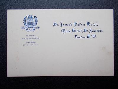 Celina známky pošta korespondenční lístek Anglie Londýn Hotel Palace