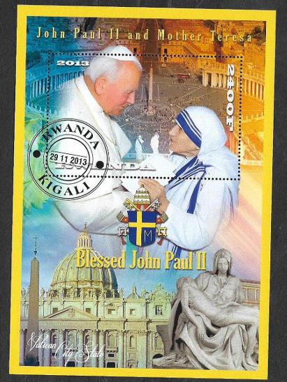 Rwanda - papež Jan Pavel II. a Matka Tereza - Známky