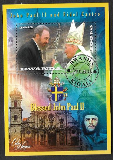 Rwanda - papež Jan Pavel II. a Fidel Castro