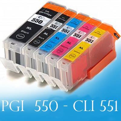 Kompatibilní sada pro Canon PGI 550 Bk CLI 551 Bk,C,M,Y