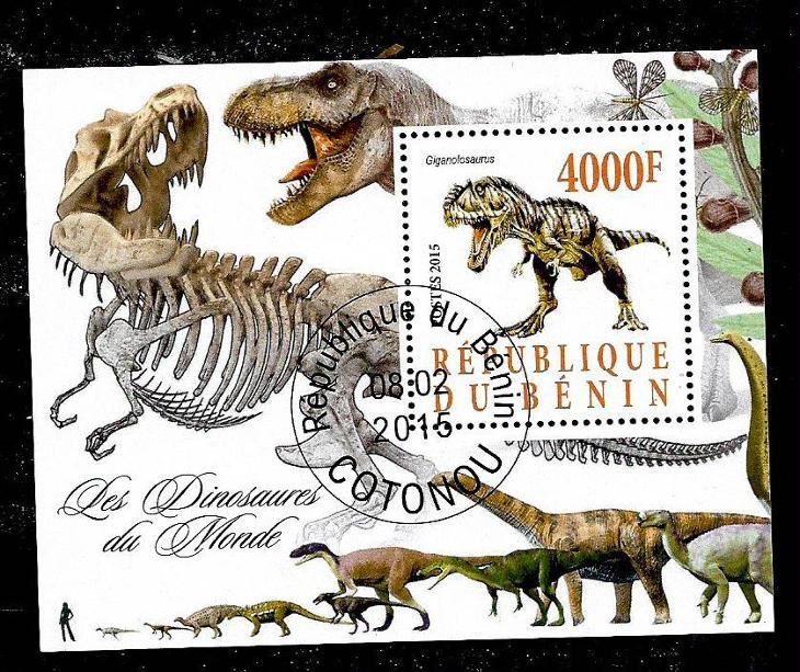 Benin 2015 - Dinosauři - Gigantosaurus - Tematické známky