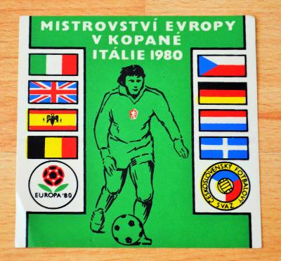 MISTROVSTVÍ EVROPY V KOPANÉ ITÁLIE 1980 - DOBOVÁ RETRO SAMOLEPKA
