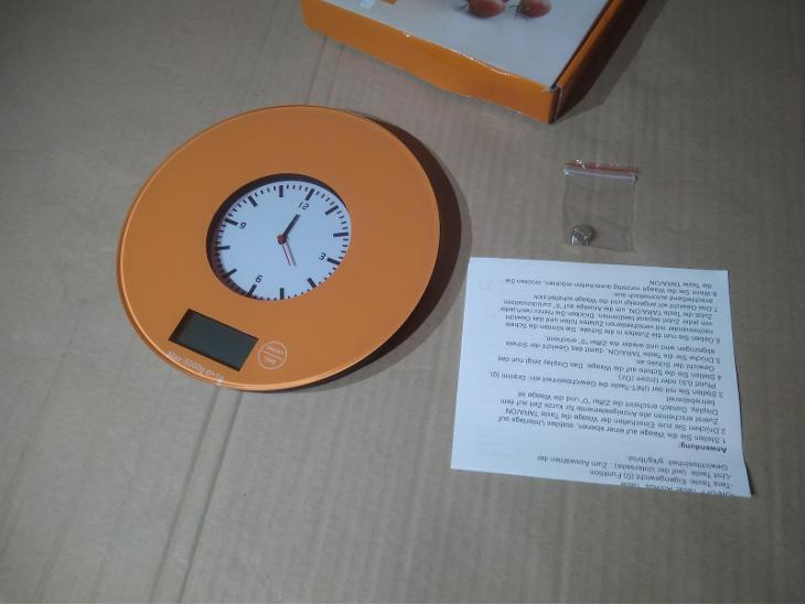 Digitální kuchyňská váha 19 cm - oranžová - Nekompletní ( BC 469 Kč )