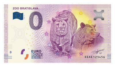 0 Euro souvenir bankovka 2019 - ZOO BRATISLAVA